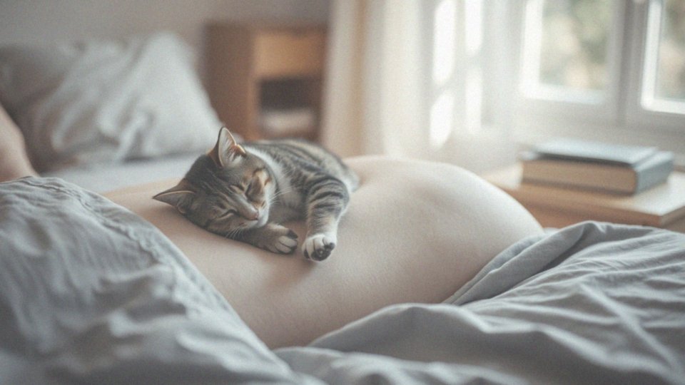 Co oznacza, gdy kot śpi na brzuchu opiekuna?